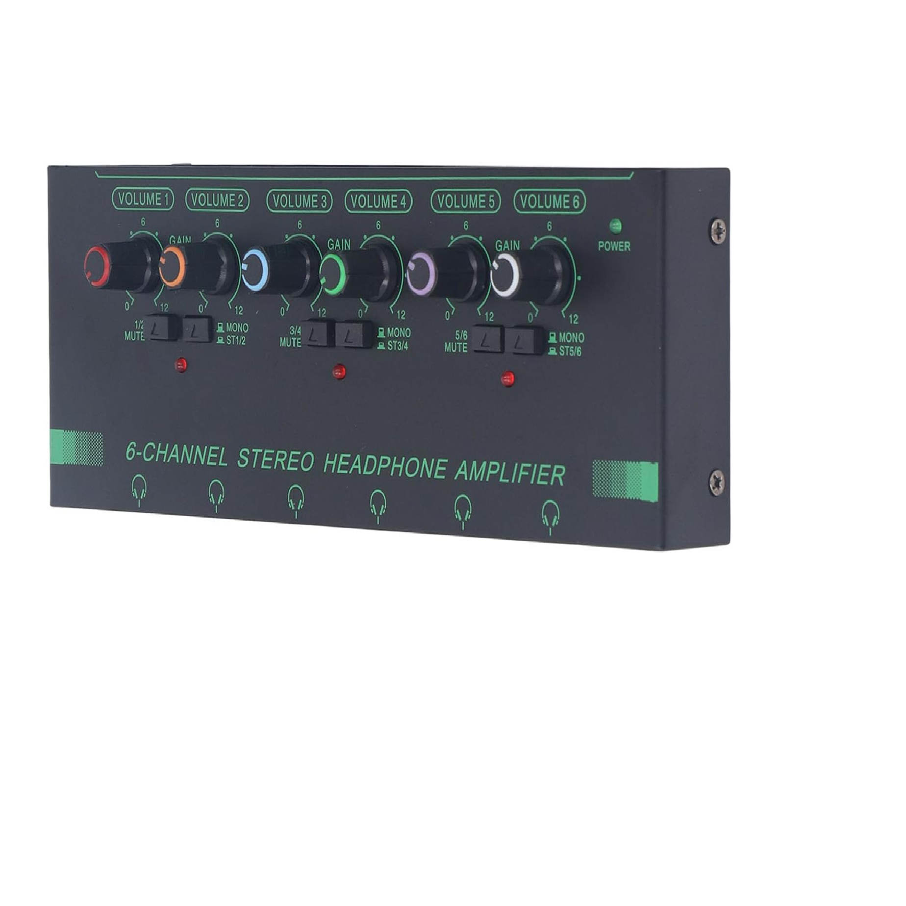 6-Channel Headphone Amplifier with 3.5mm & 6.35mm Jacks