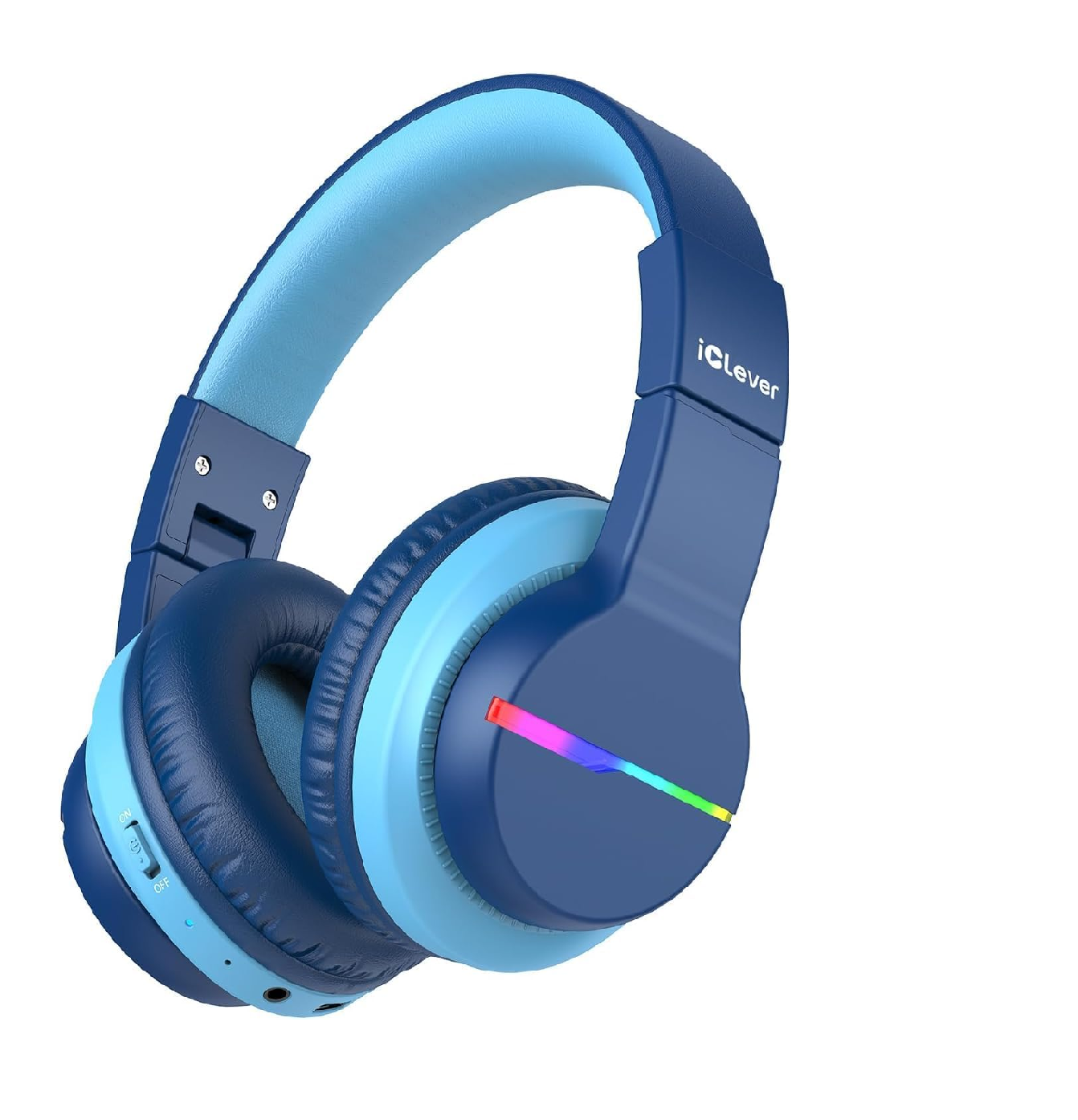 iClever BTH12 Kids Bluetooth Headphones, LED Lights, 85dB Limit BT 5.2