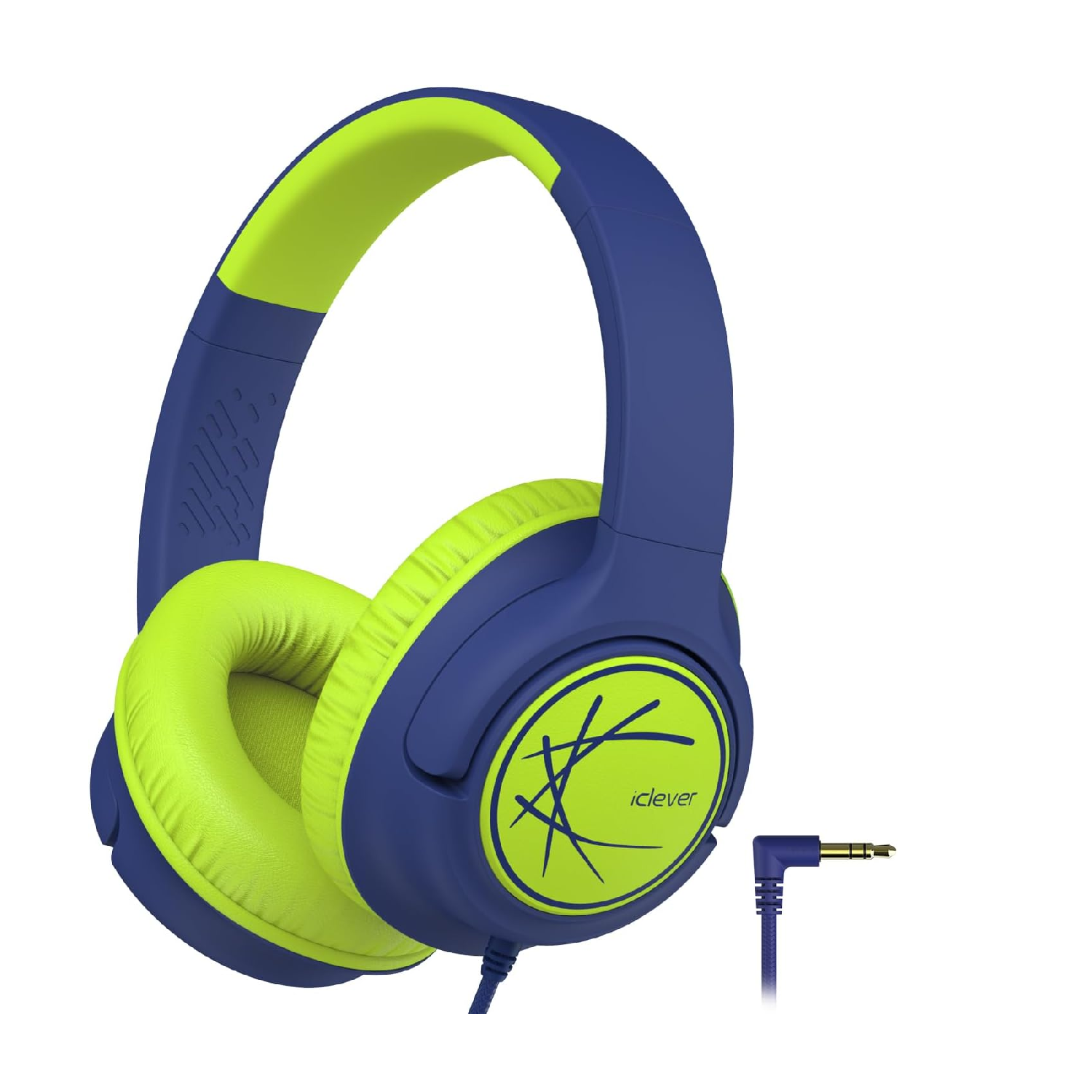 iClever Kids Wired Headphones | Safe 85dBA, Foldable, Adjustable, Blue