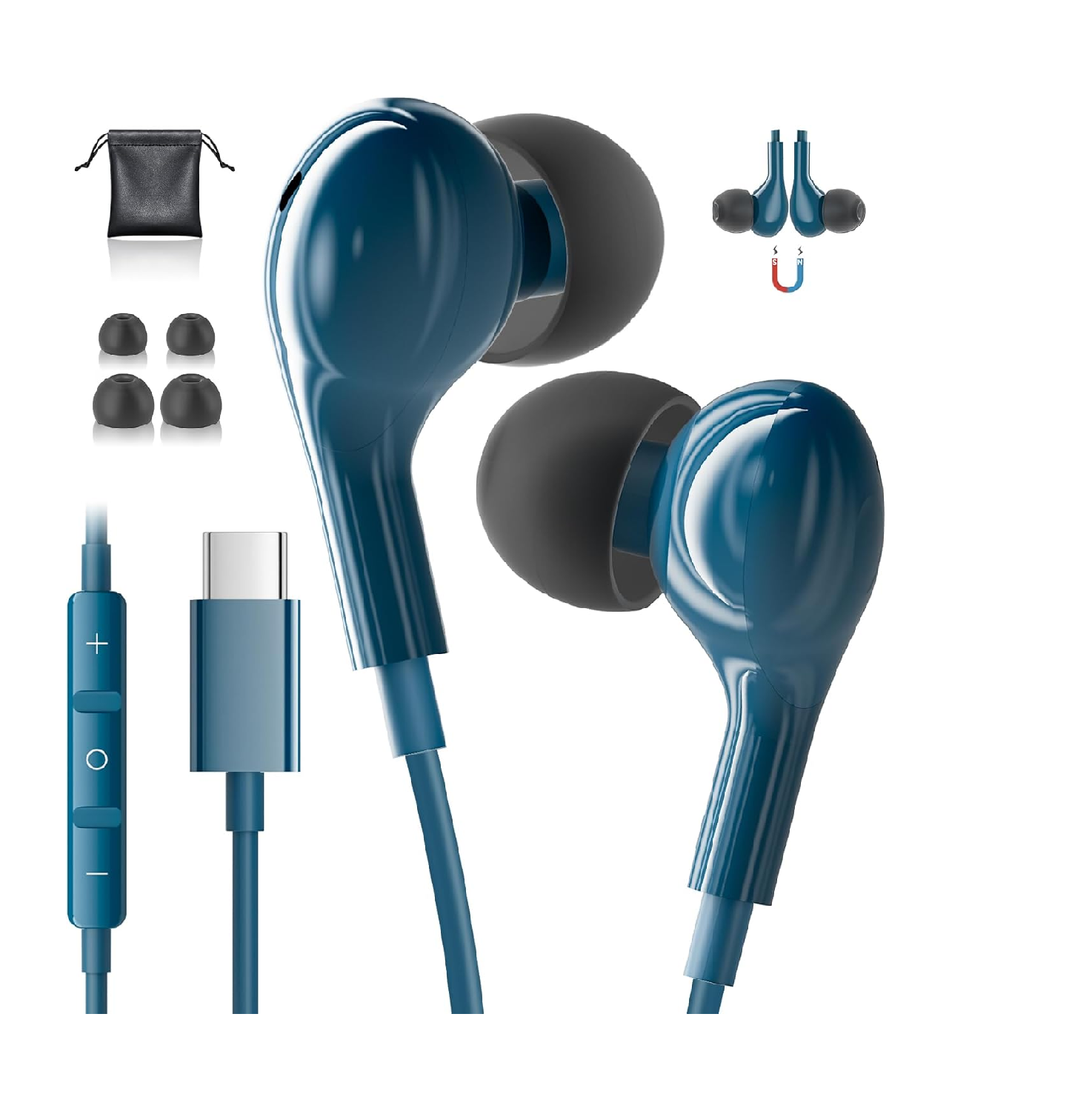 USB C Headphones Samsung S26 S25 iPhone 17 Wired Earbuds Type C 70C