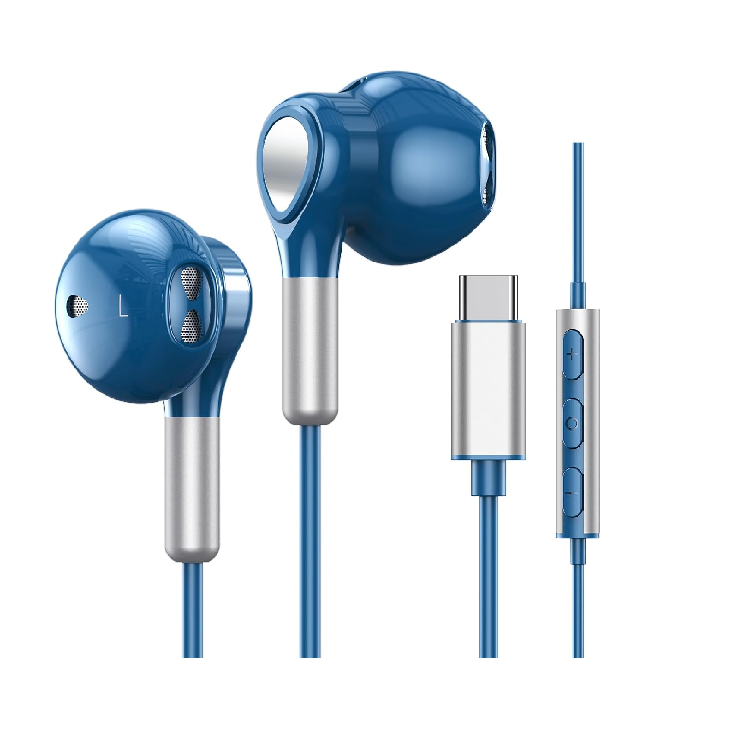 USB-C Earphones with Mic | Wired In-Ear Headphones for Samsung S26/S25/S24 & iPhone 17/16/15, iPad, Type-C Compatible