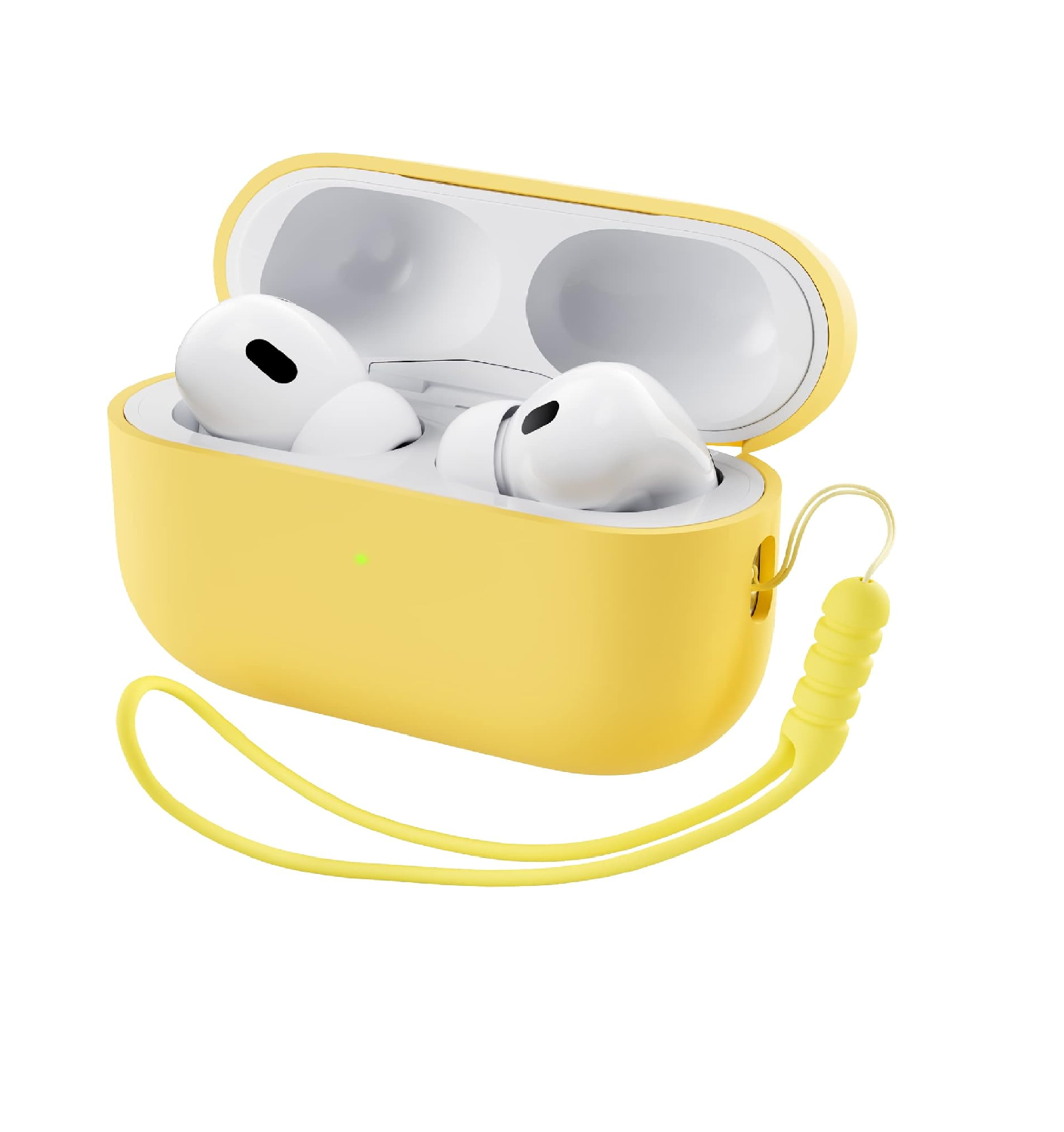 ORNARTO AirPods Pro 2 Case, Liquid Silicone Cover with Lanyard Pink