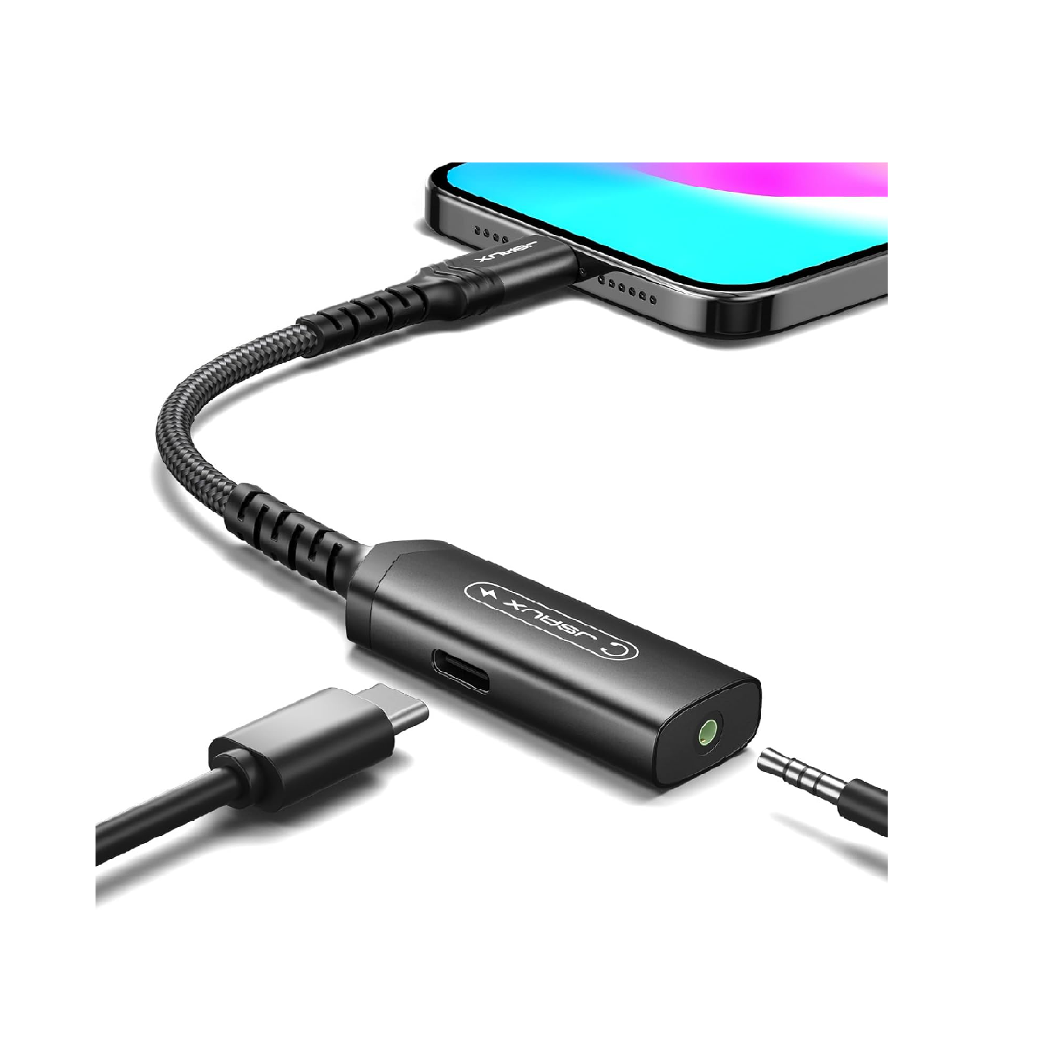 JSAUX USB C Headphone Adapter with 60W PD Fast Charging 2-in-1