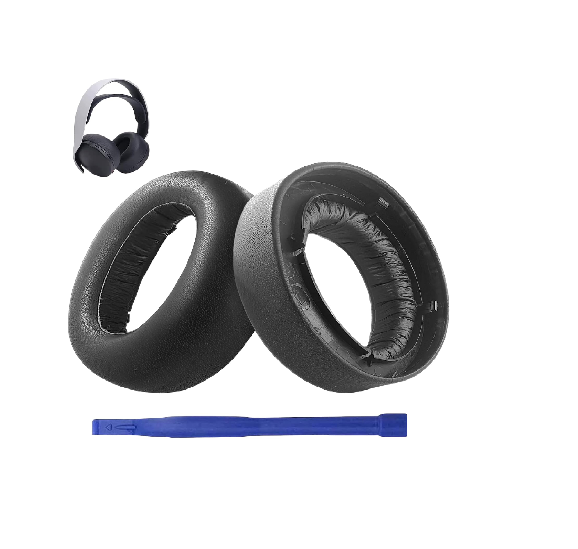 PS5 Pulse 3D Headset Replacement Ear Pads, Protein Leather, Black