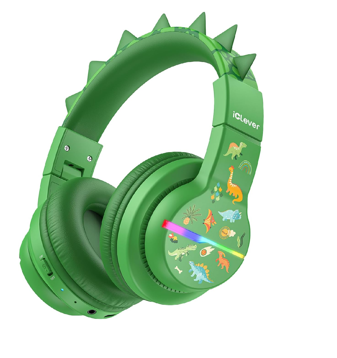 iClever BTH12 Kids Bluetooth Headphones, LED Lights, 85dB Limit BT 5.2