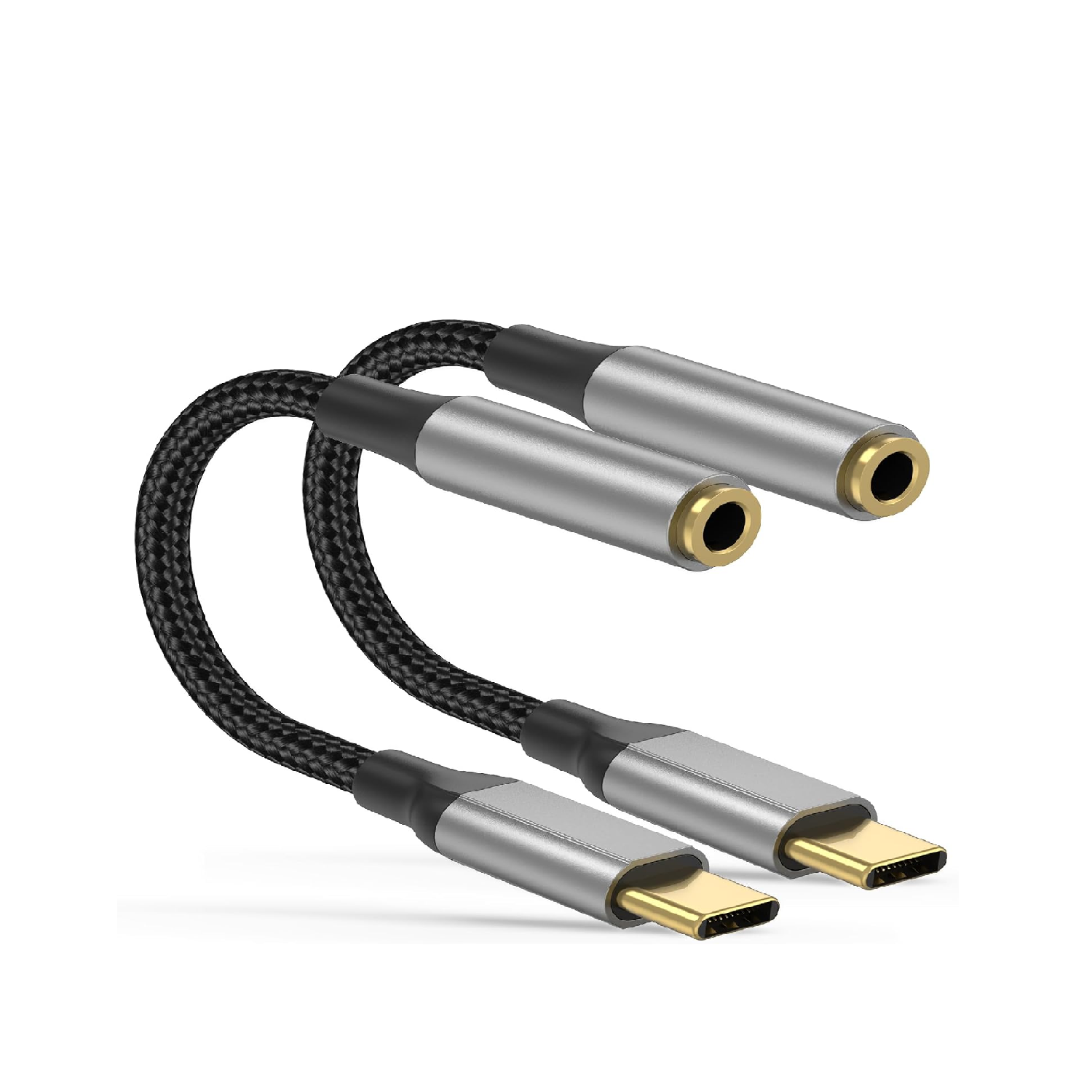 2 Pack USB-C to 3.5mm Adapter with DAC Hi-Fi Stereo Audio Cable