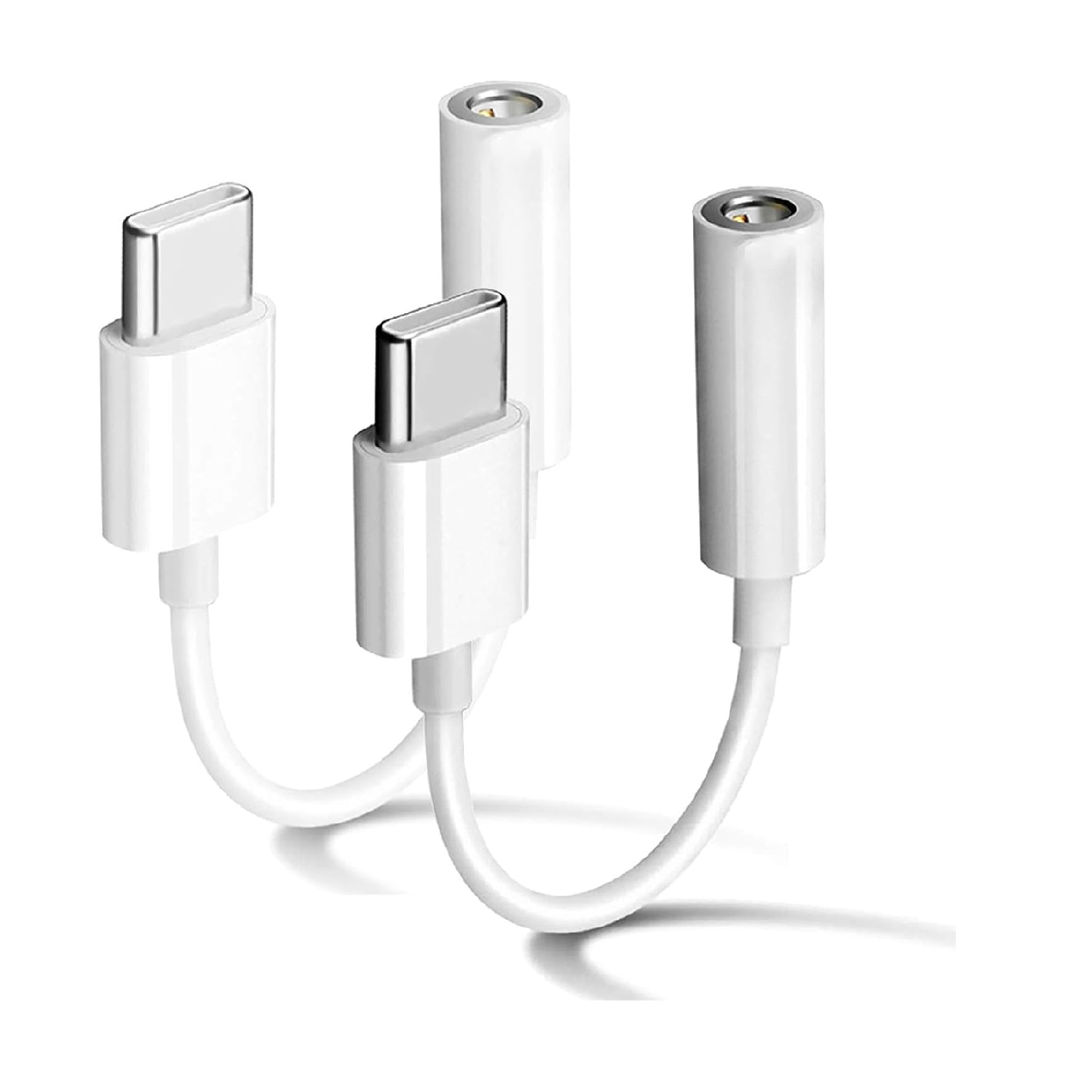 USB-C to 3.5mm Audio Adapter MFi Certified AUX Dongle 2 Pack