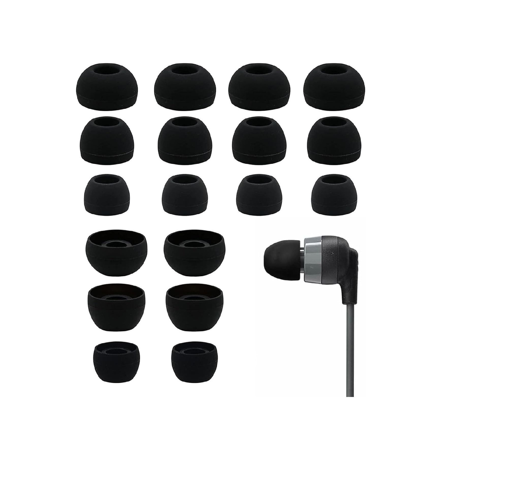 9 Pairs Silicone Earbud Tips S/M/L for 4.5-6mm In-Ear Headphones