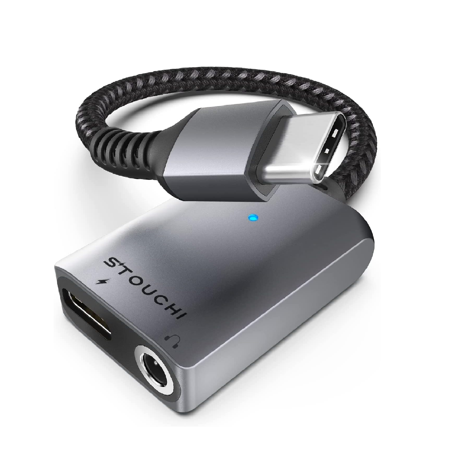 Stouchi USB-C to 3.5mm Adapter with 30W Fast Charging Hi-Res DAC