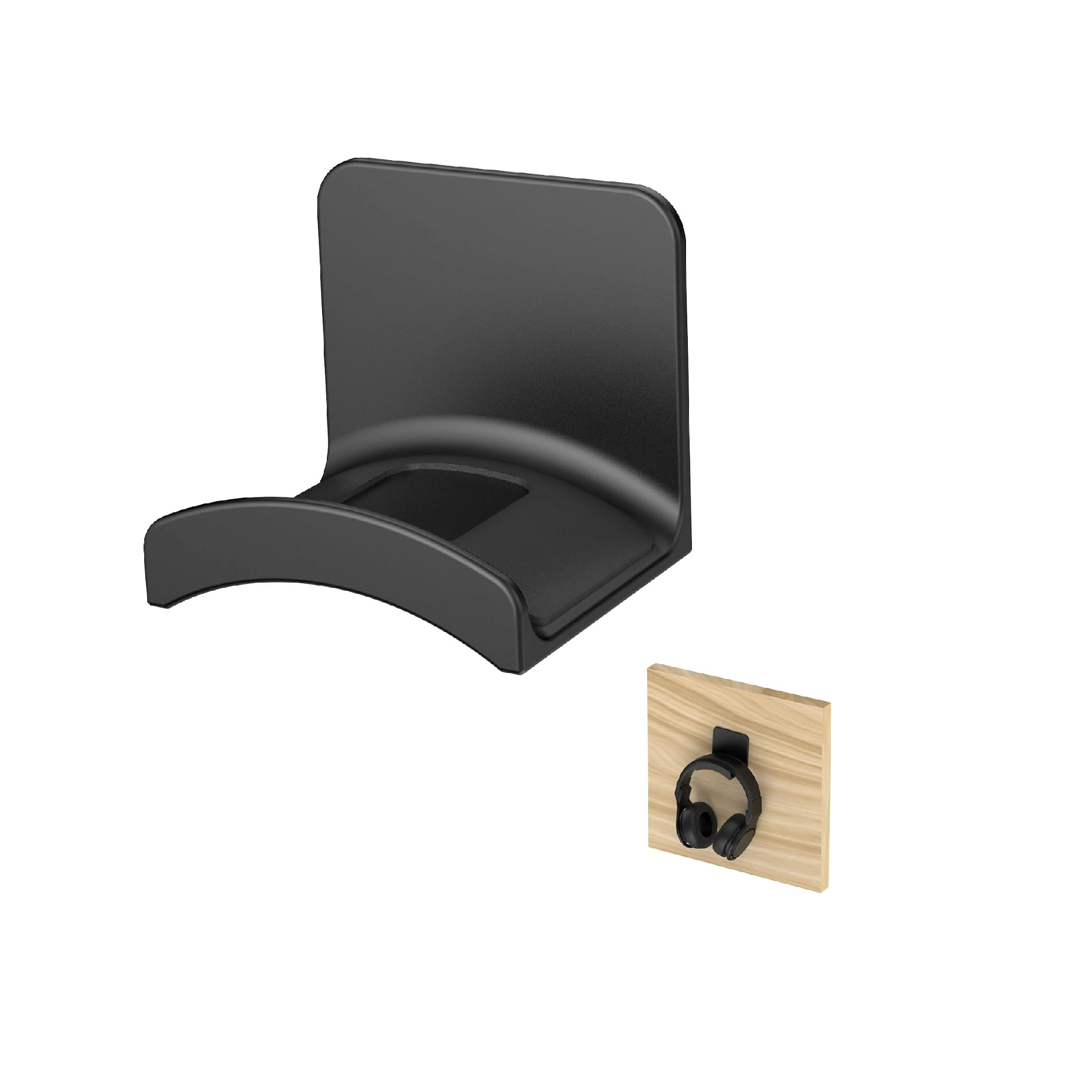 Cozycase Headphone Mount Hanger Holder Adhesive Headset Hook, Black
