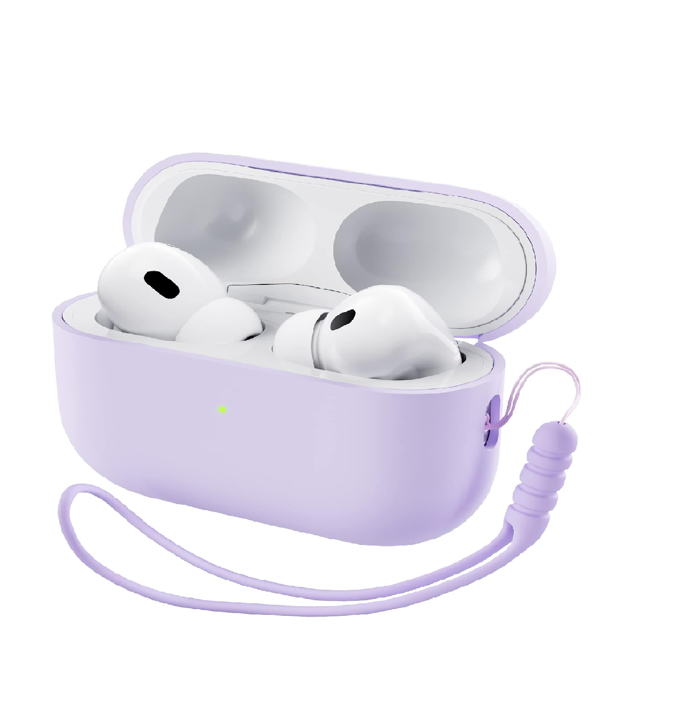 ORNARTO AirPods Pro 2 Case, Liquid Silicone Cover with Lanyard Pink