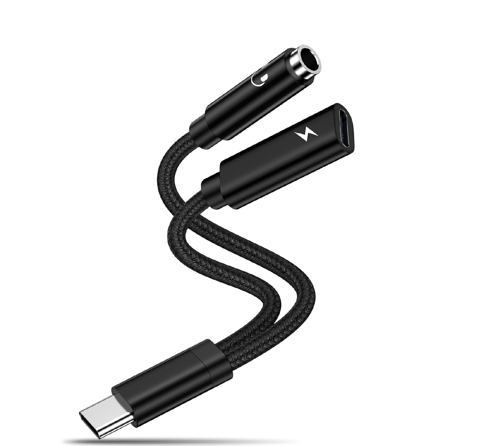 USB-C to 3.5mm Headphone + Charging Adapter 2-in-1 for Samsung iPhone