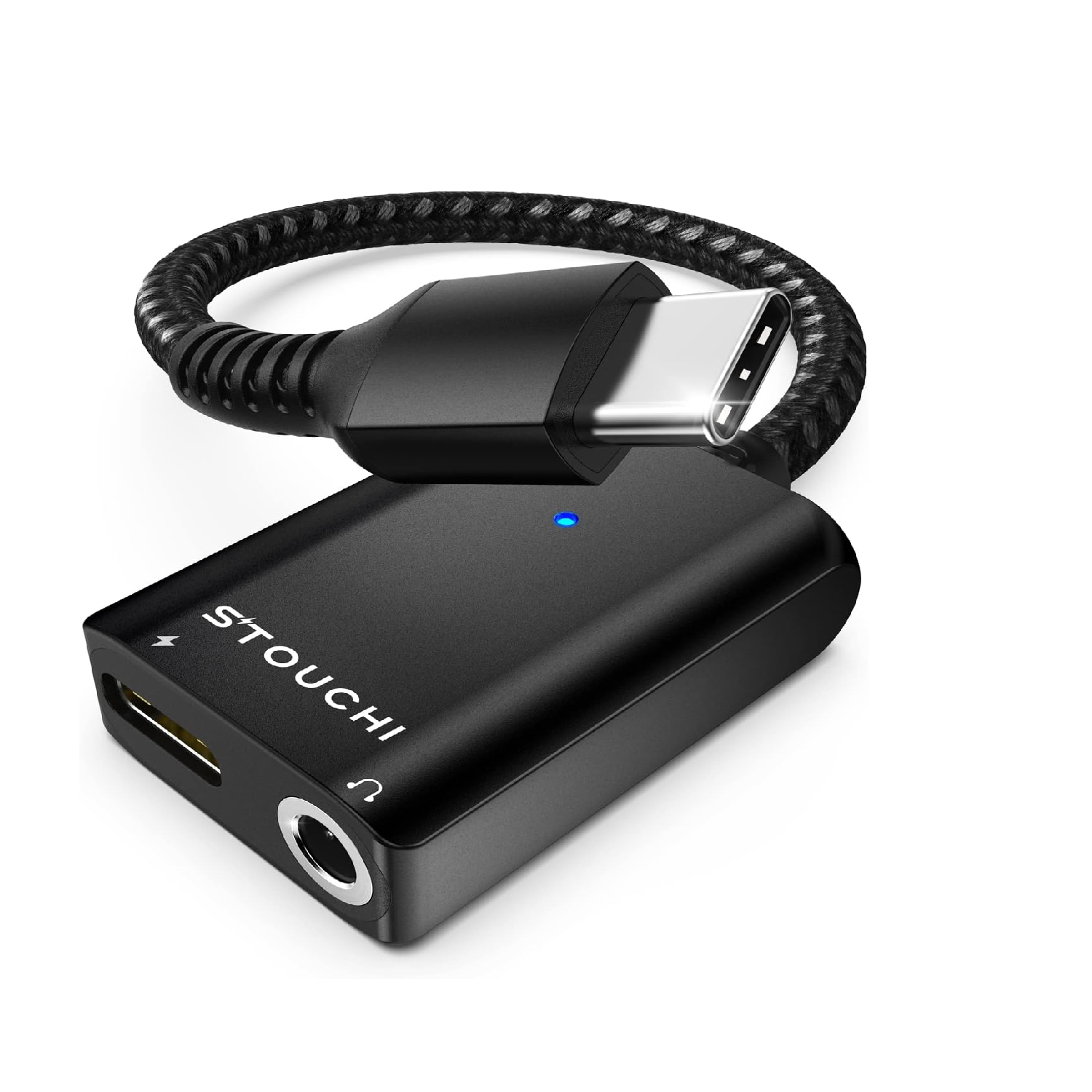Stouchi USB-C to 3.5mm Adapter with 30W Fast Charging Hi-Res DAC