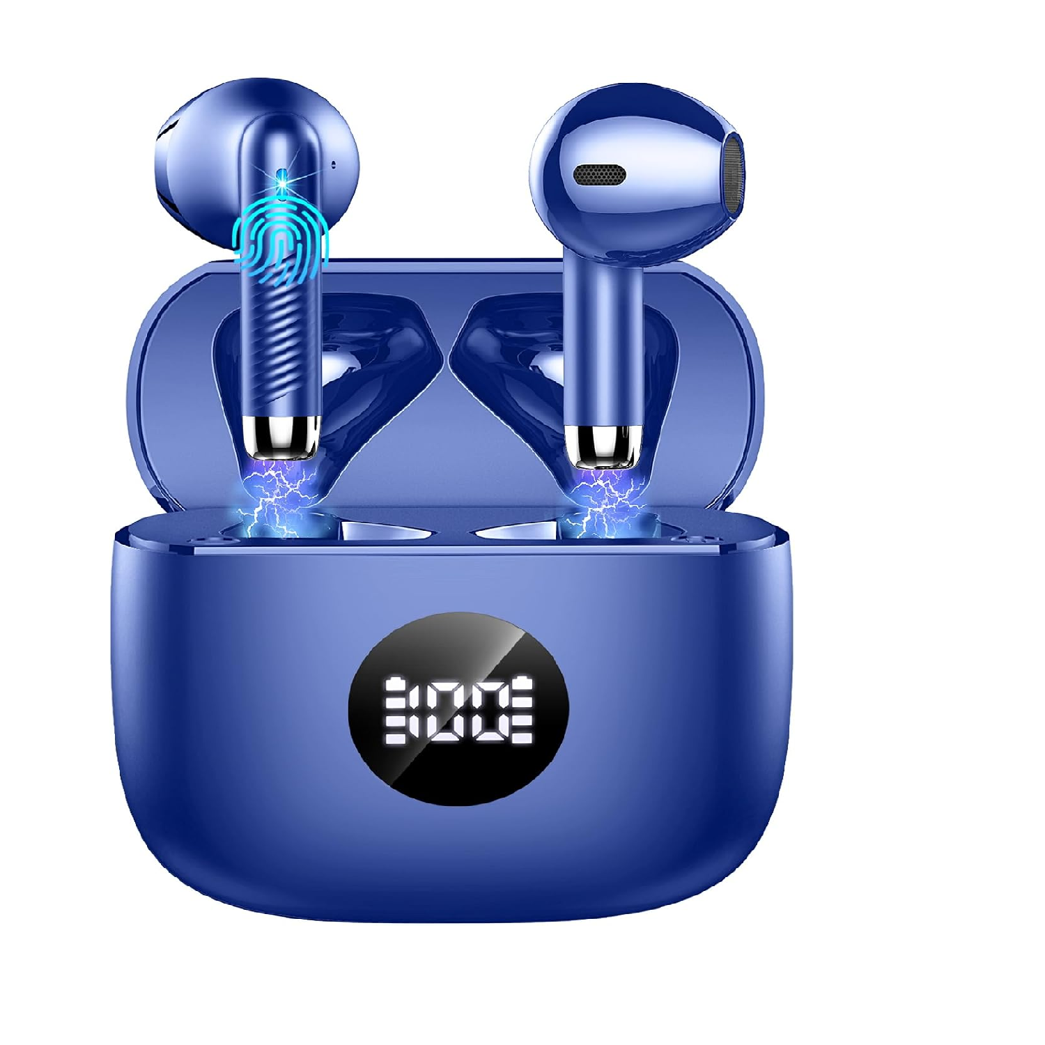 Wireless Bluetooth 5.4 Earbuds with ENC Noise Cancelling Mic, 40H Playtime, HiFi Stereo, Deep Bass, IP7 Waterproof, Fast USB-C Charge