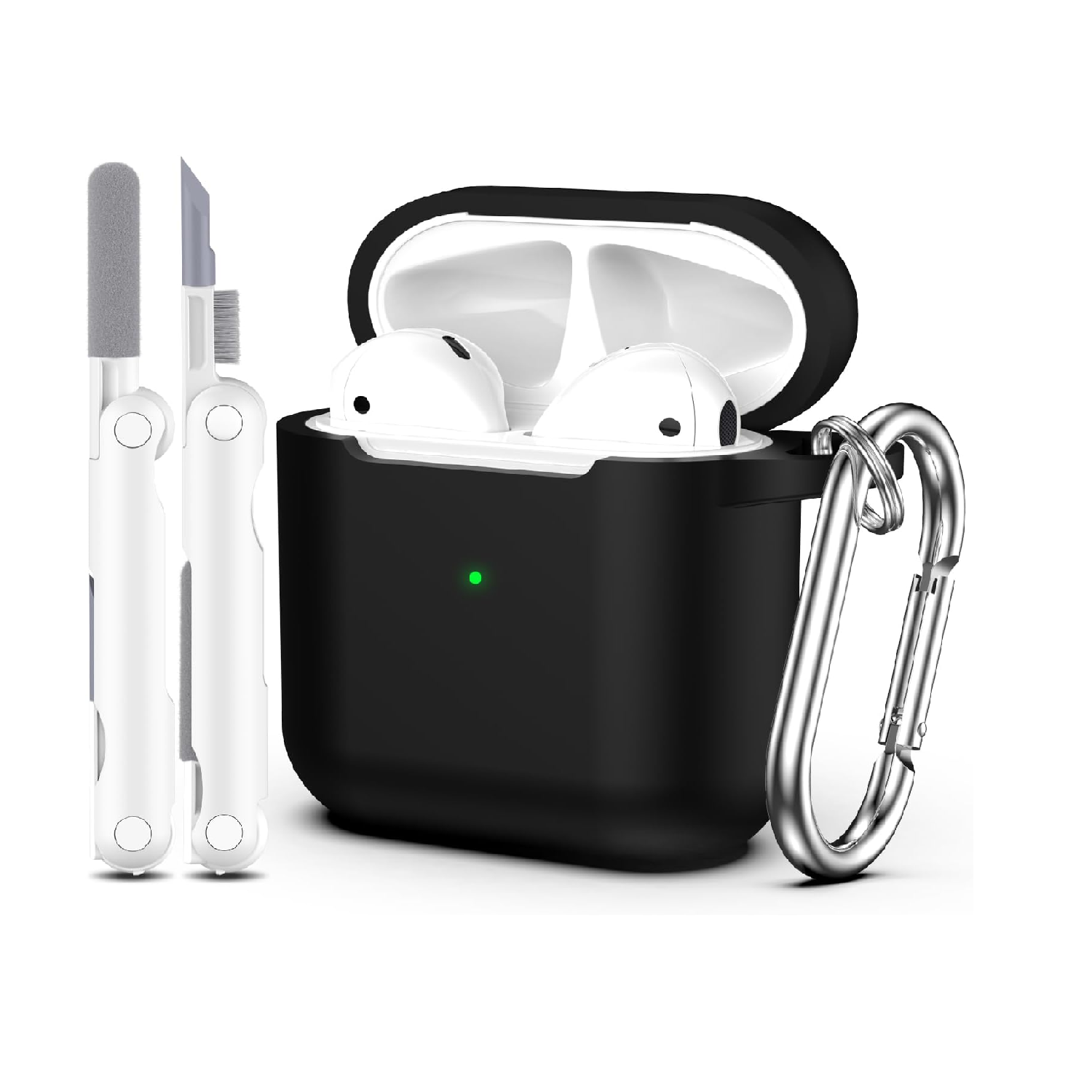 AirPods Case Cover with Cleaning Kit & Keychain, Sky Blue Silicone