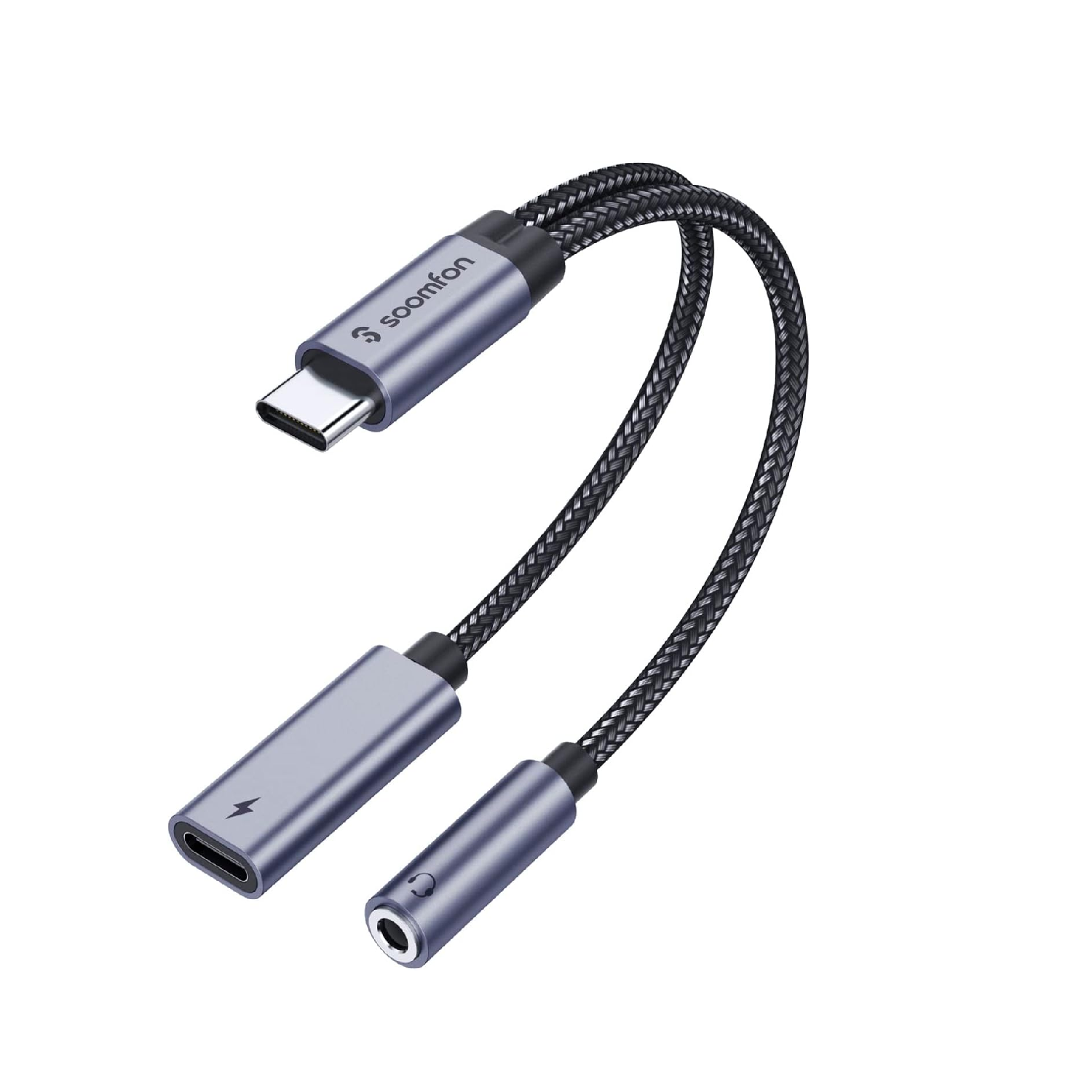 SOOMFON USB-C to 3.5mm Adapter with PD 60W Fast Charging Cable