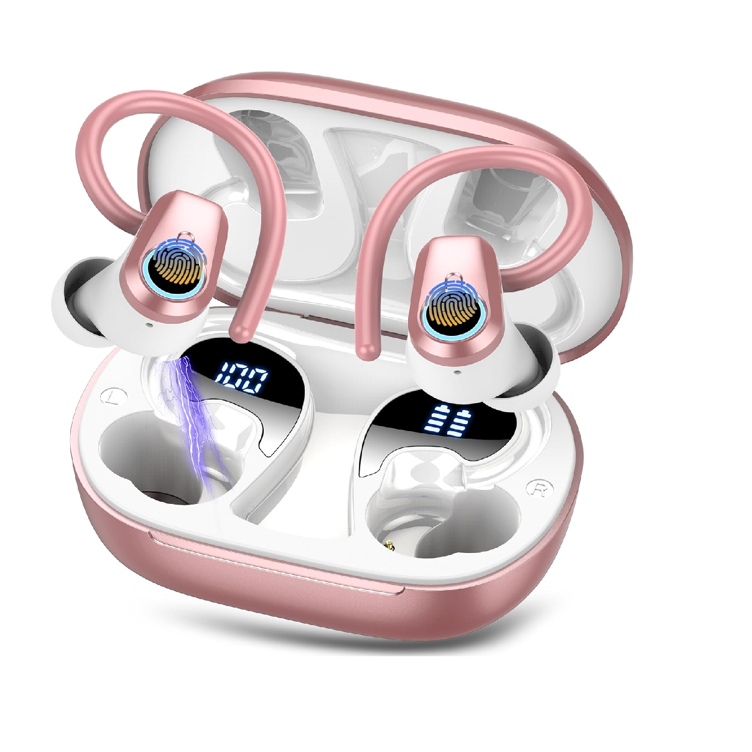 Wireless Earbuds Bluetooth 5.3 ENC Mic 50H LED Display Sport IP7 Earbuds