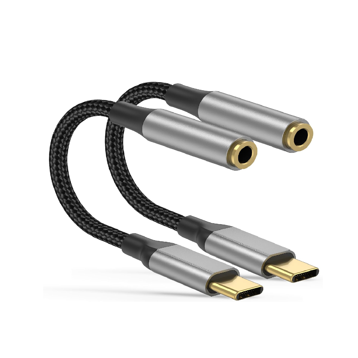 USB-C Audio Adapter 2-Pack, DAC Hi-Fi for iPhone & Samsung