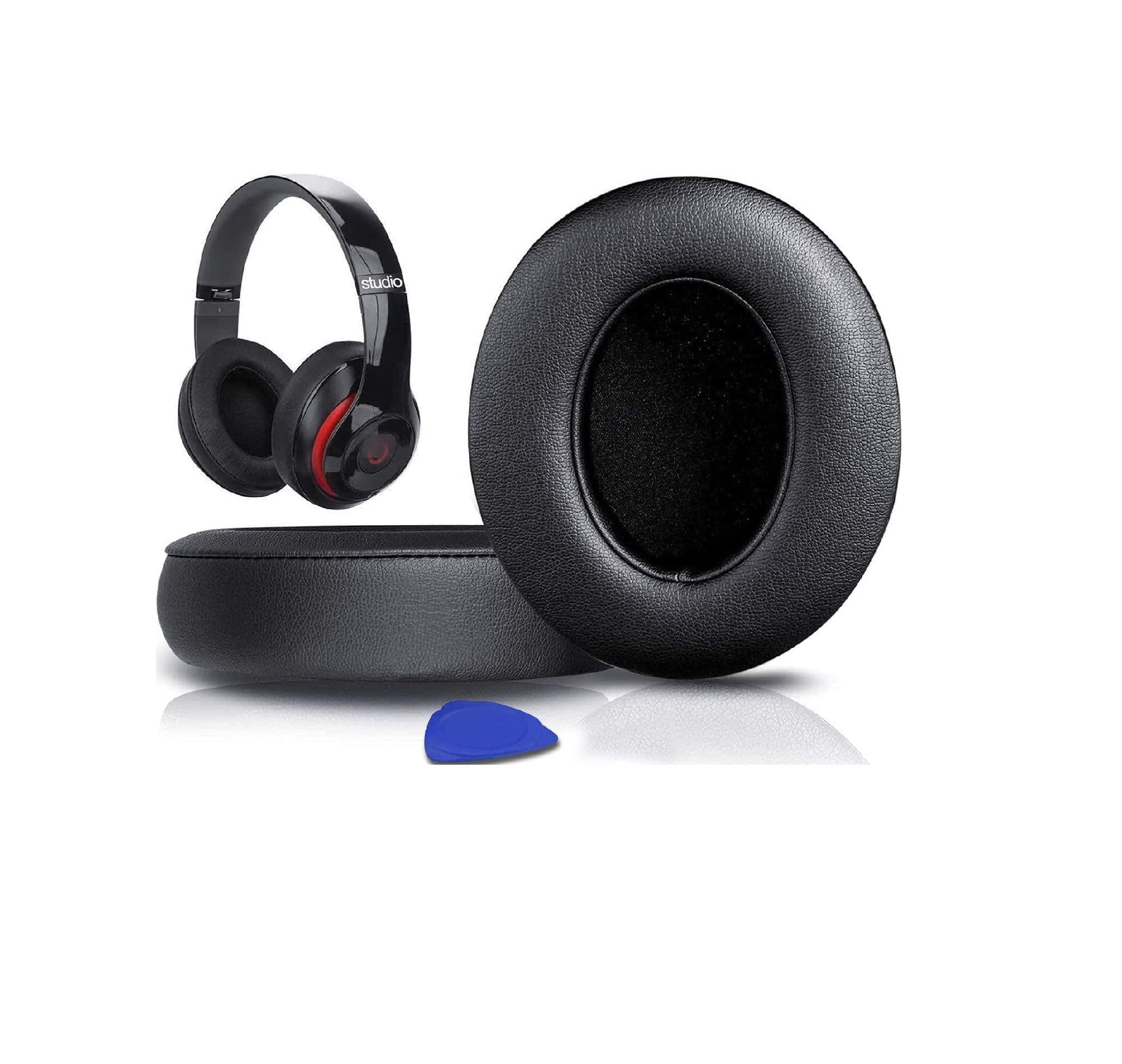 SoloWIT Earpads for Beats Studio 2/3 Memory Foam Protein Leather Black