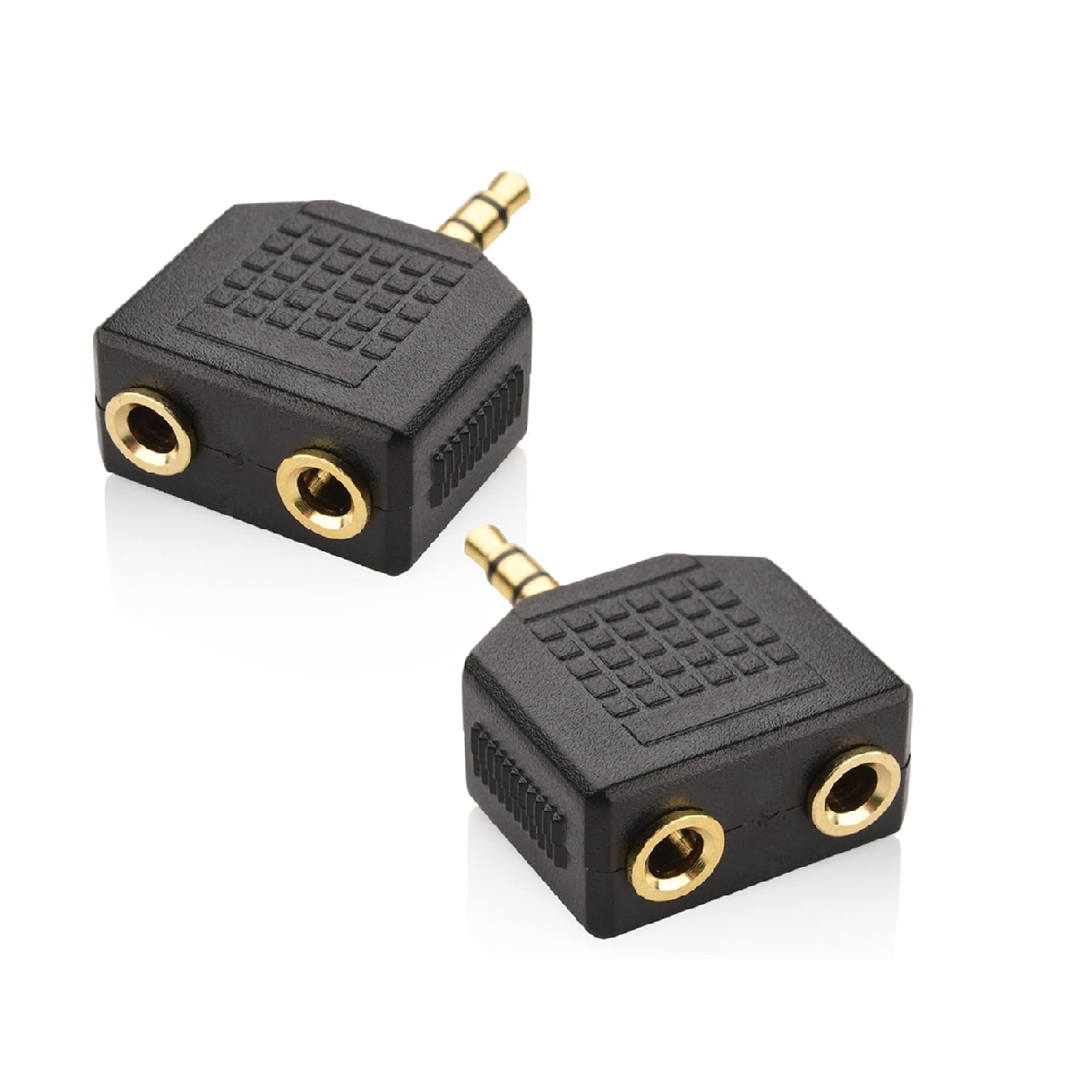 Mobi Lock 3.5mm Headphone Splitter Y Adapter 1 Male 2 Female 2 Pack