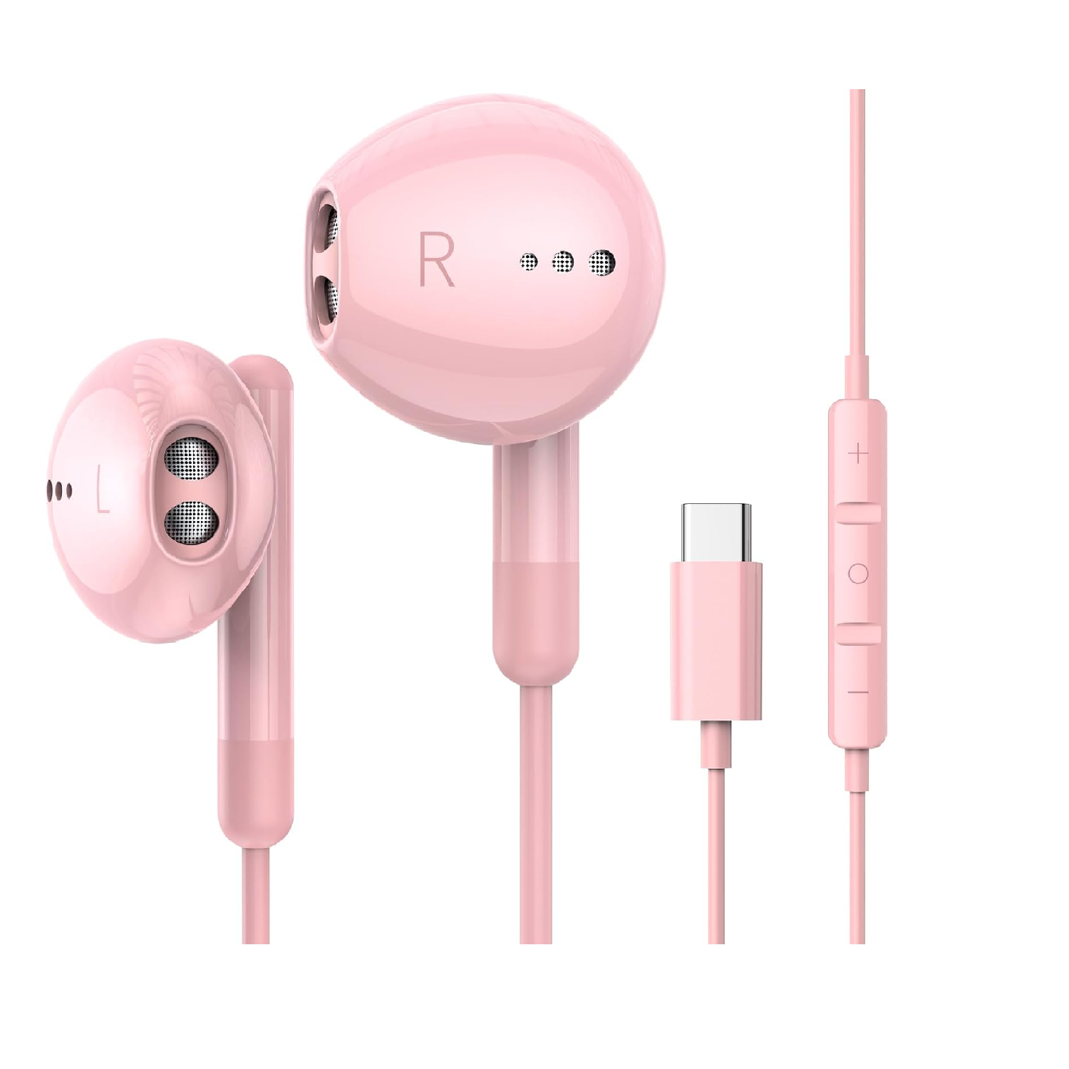 USB-C Earbuds with Mic & Volume Control for iPhone & Samsung