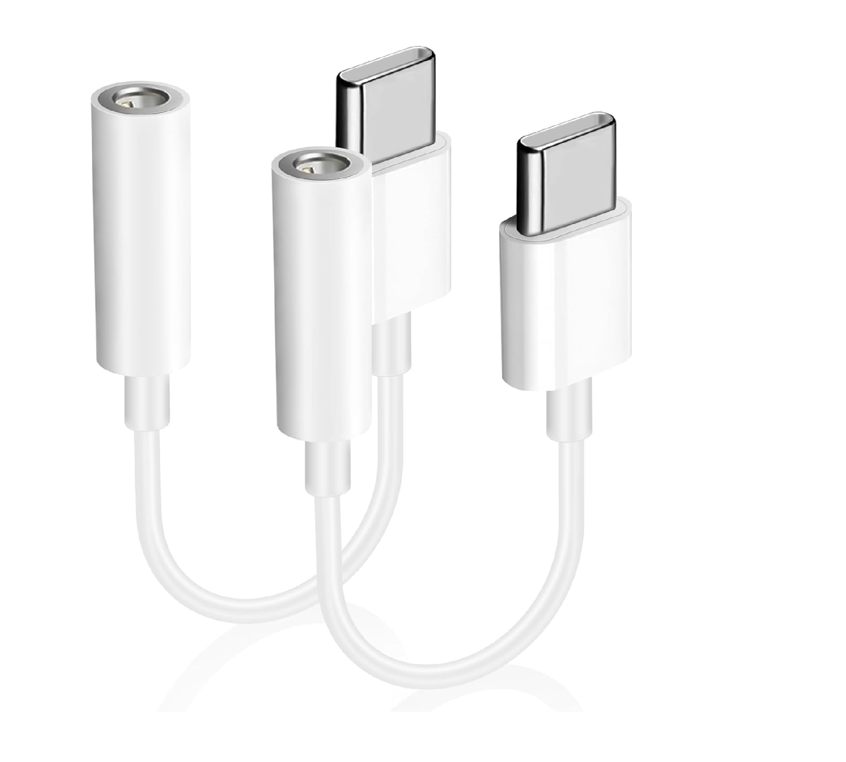 USB-C to 3.5mm AUX Adapter 2 Pack for iPhone 16 Samsung Galaxy S24