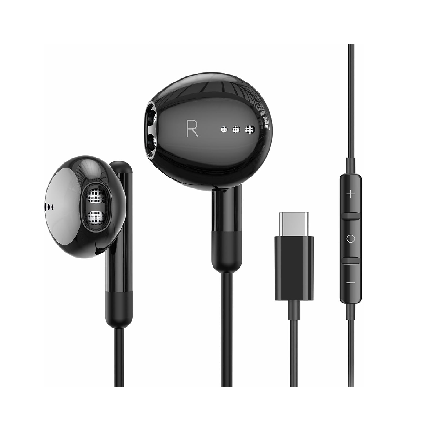 USB-C Earbuds with Mic & Volume Control for iPhone & Samsung