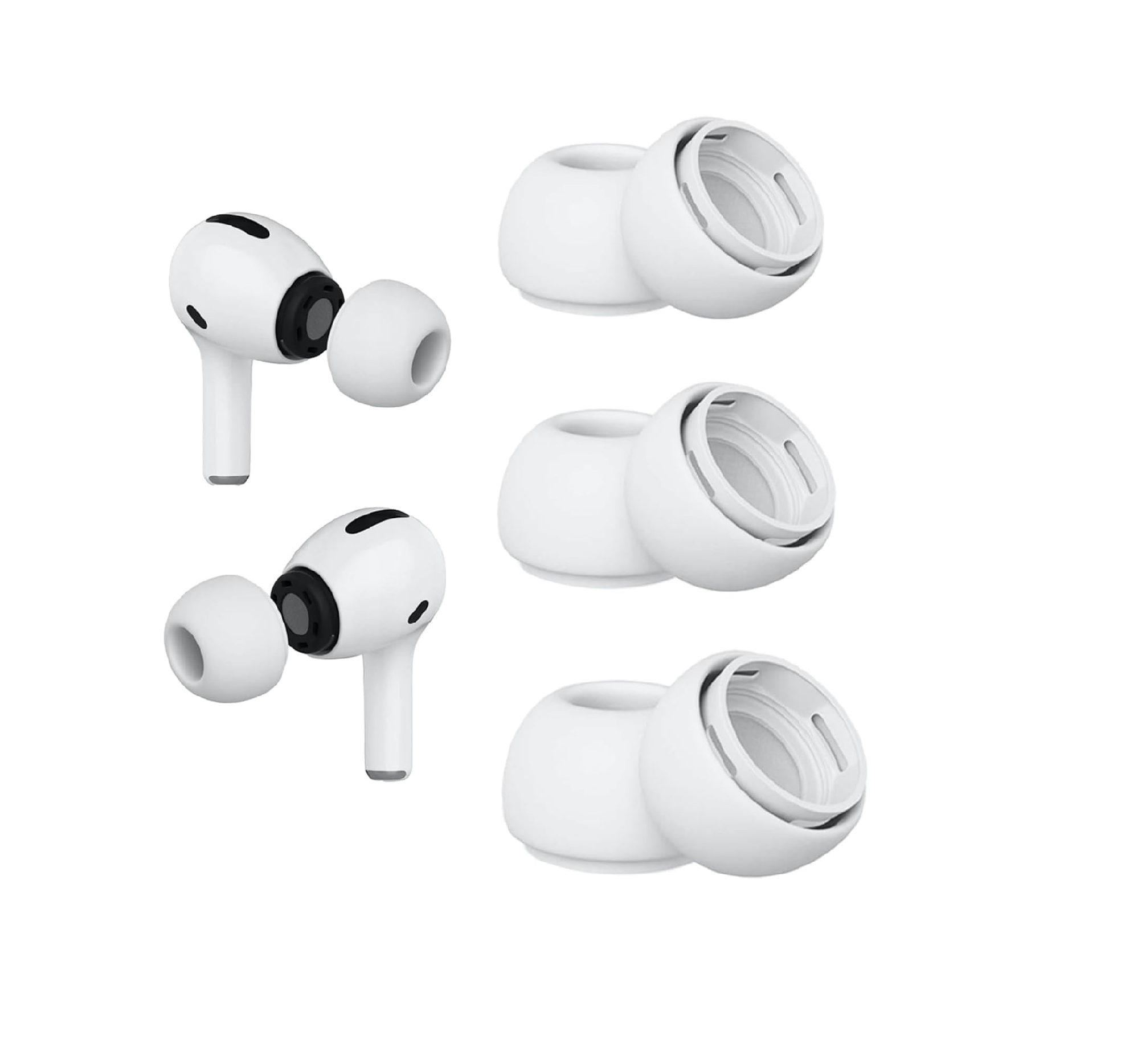 AirPods Pro 1/2 Replacement Ear Tips Silicone S/M/L White 3 Pairs