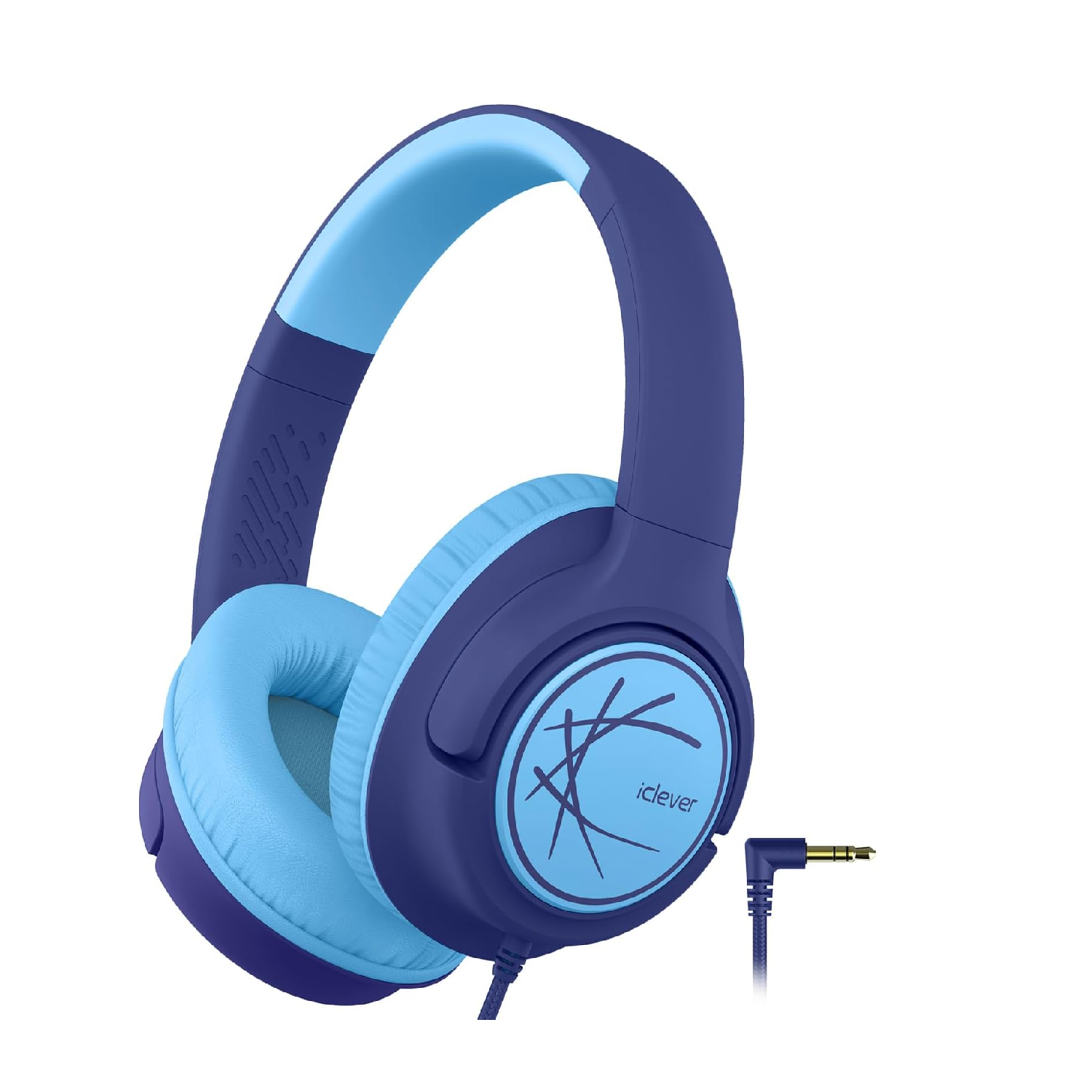 iClever Kids Wired Headphones | Safe 85dBA, Foldable, Adjustable, Blue