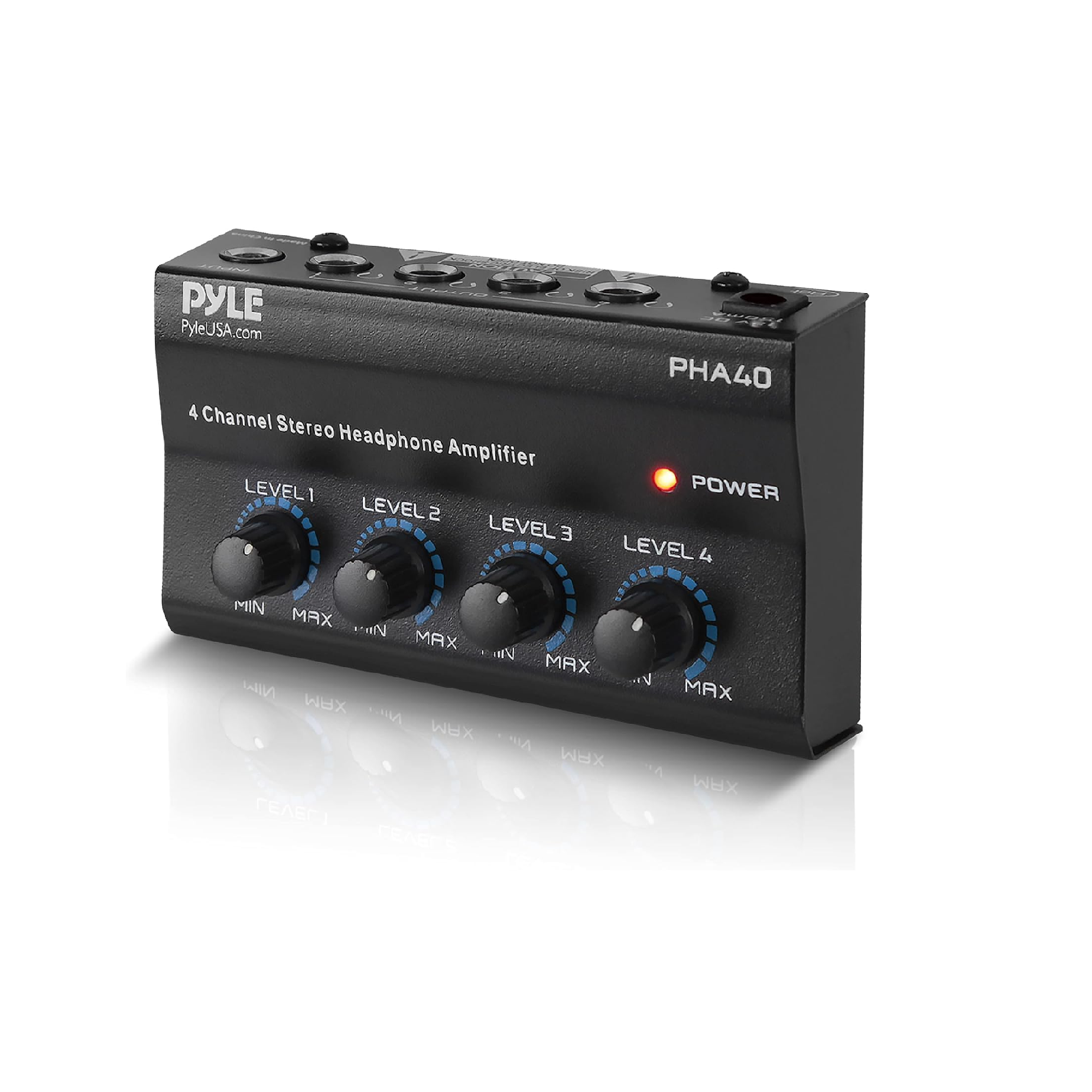 Pyle 4-Channel Headphone Amplifier Portable Stereo Splitter Amp Studio