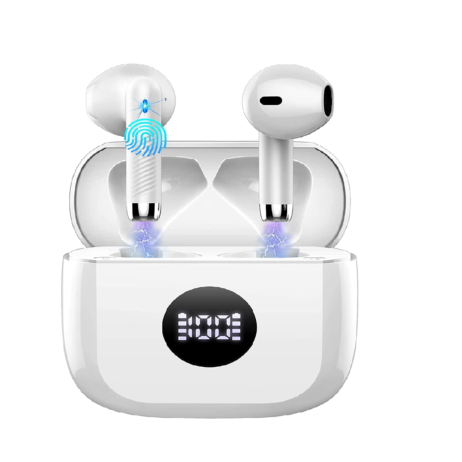 Wireless Bluetooth 5.4 Earbuds with ENC Noise Cancelling Mic, 40H Playtime, HiFi Stereo, Deep Bass, IP7 Waterproof, Fast USB-C Charge
