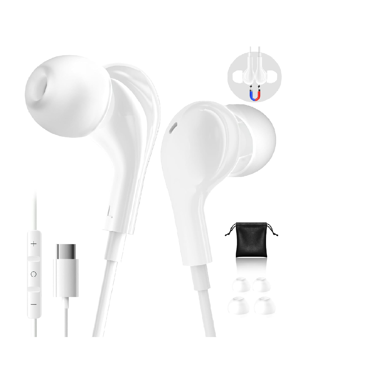 USB C Headphones Samsung S26 S25 iPhone 17 Wired Earbuds Type C 70C