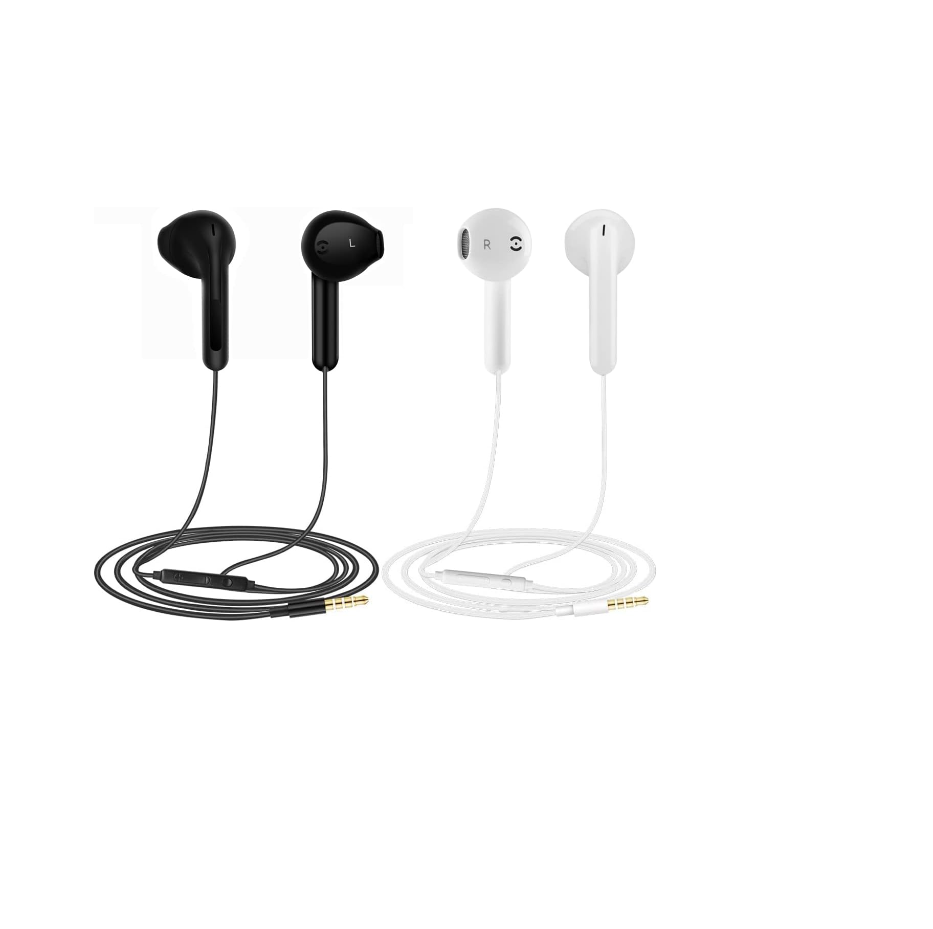 2 Pack Wired Earphones In-Ear Headphones with Mic, Noise Isolating Earbuds for Phone, Samsung, Laptop