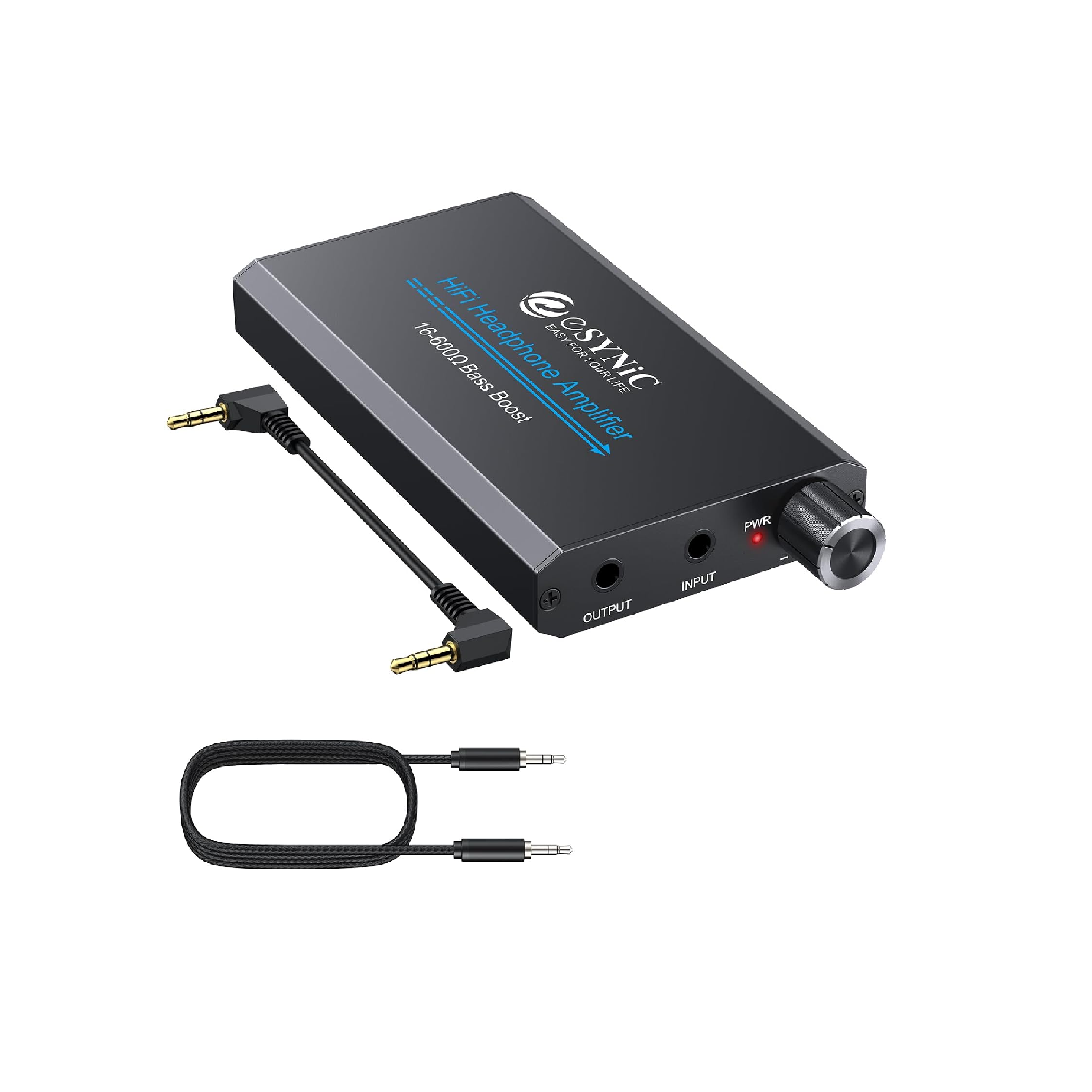 eSynic Rechargeable Headphone Amplifier 16–600Ω with Bass Gain