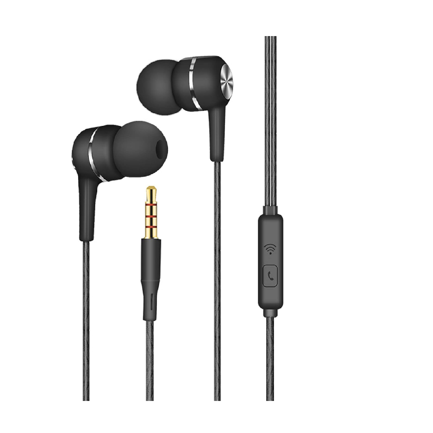 Wired In-Ear Headphones with Mic, 3.5mm Stereo for Android & PC