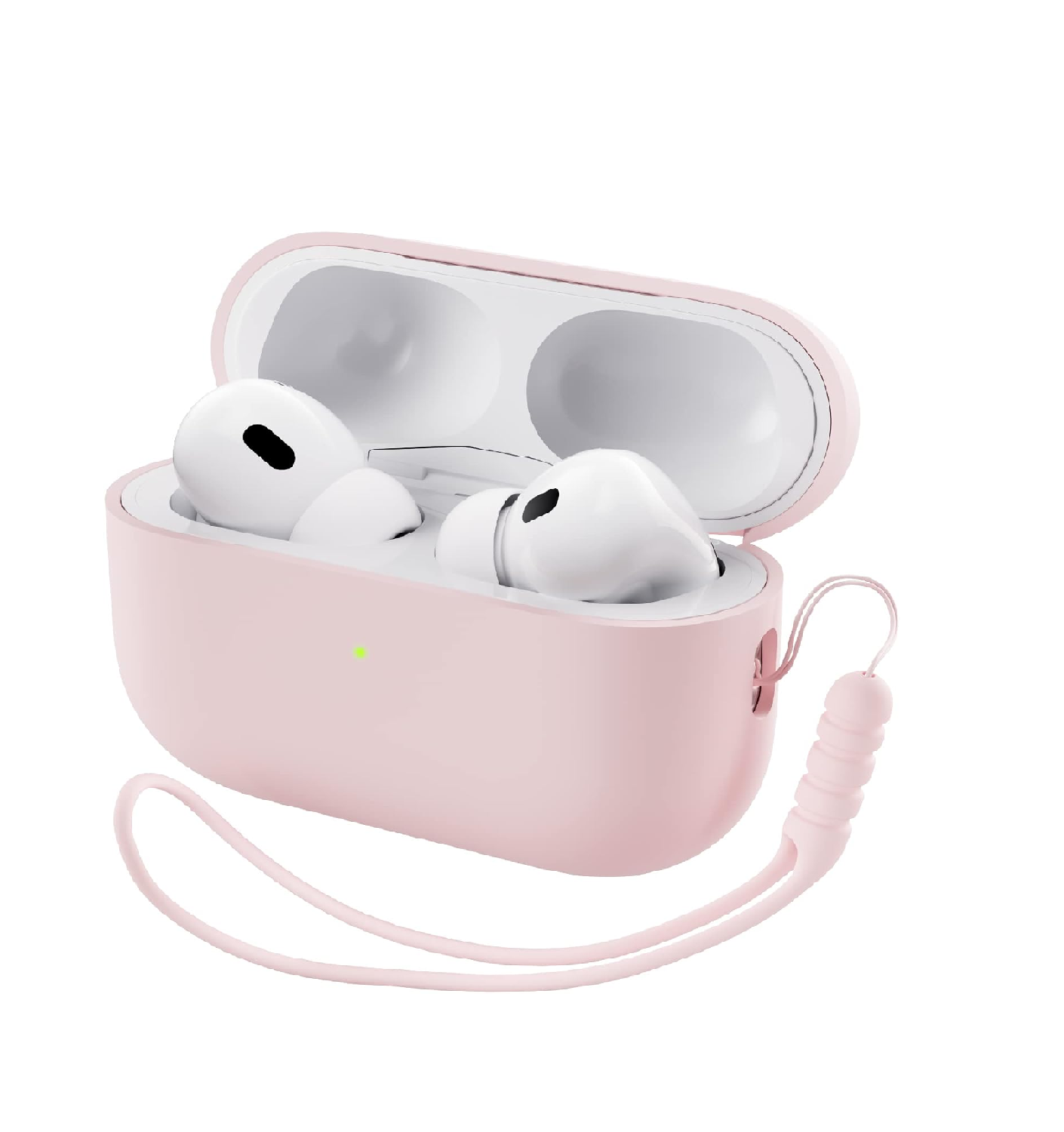ORNARTO AirPods Pro 2 Case, Liquid Silicone Cover with Lanyard Pink
