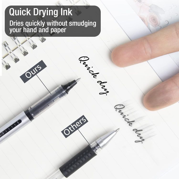 Picture of  Rollerball Pens Black Ink, 16 Pack Pens Multipack 0.5mm Black Gel Pens, Quick-Drying Ink Pens, Writing Pens for Note Taking