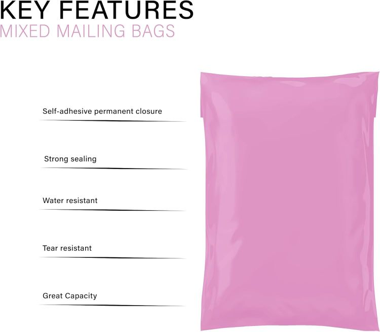 Picture of Mixed Size Grey Mailing Postal Bags, Self-Seal Closure Packaging Bags, Delivery Mailing Bag Flexible and Tempered Proof