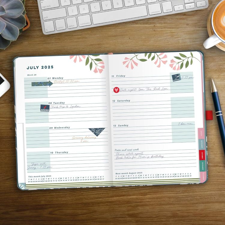 Picture of Perfect Year 2025 Diary A5 Week to View. Luxury Weekly Planner 2025 runs Jan - Dec'25