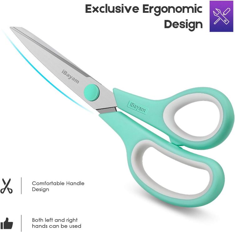 Picture of 8" Multipurpose Scissors 3 Pack with Ultra Sharp Blades, Comfort-Grip Handles