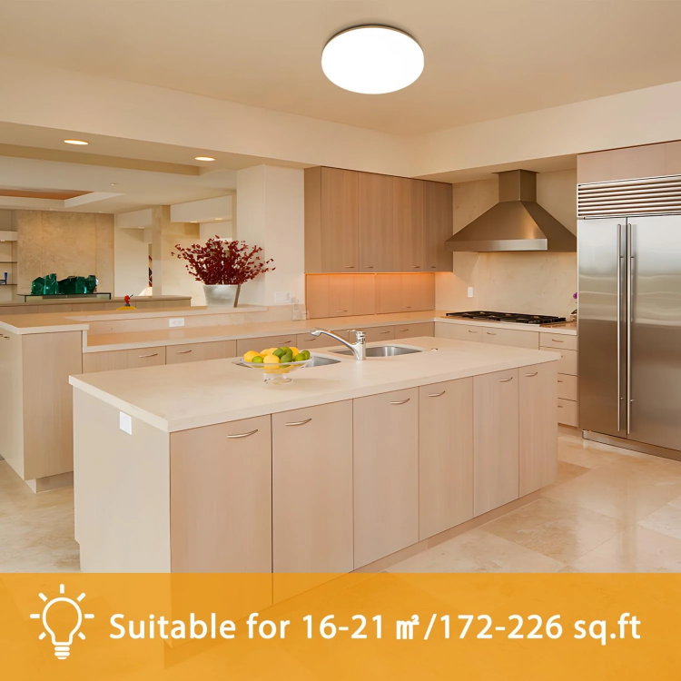 Picture of 18W LED Ceiling Light - Round Flush Mount, IP54 Waterproof for Bathroom & Kitchen, 4000K Natural White Light